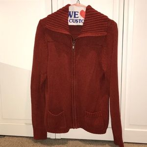 EDDIE BAUER Women’s Rust Zip- Up Sweater